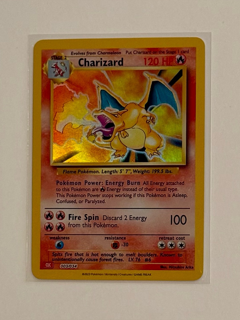 Pokemon Charizard 003/034 CLC Classic Collection Fan Art DIY Custom Card